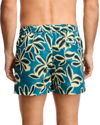 Abstract Palm Print 5.5" Swim Shorts