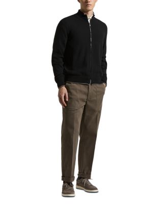Wool and Cashmere Zip Front Sweater