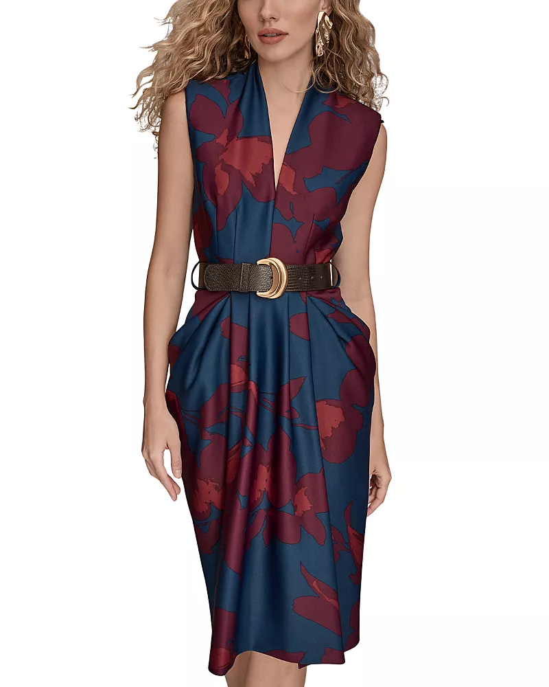 Donna Karan Belted Scuba Dress