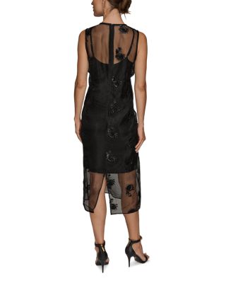 Embellished Organza Midi Dress