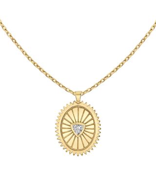 Inner Fire Medallion in 14K Yellow Gold, 0.11ctw Trillion Lab Grown Diamond, 16-18"