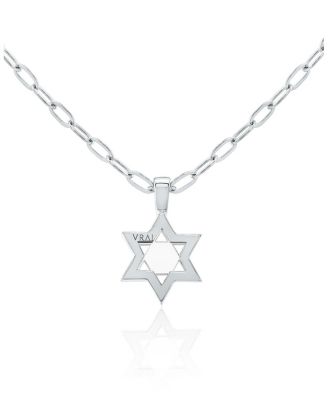 Solitaire Star Necklace in 18K White Gold, 1.65ctw Star Lab Grown Diamond, 18-20"