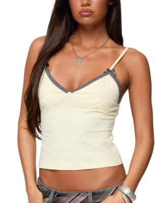 Ruelle Contrast Frill Tank Top