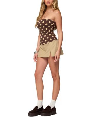 Polka Dot Built In Bra Tube Top