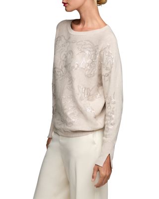Sequinned Boat Neck Sweater