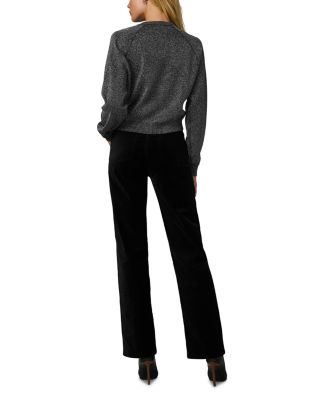 The Margot High Rise Straight Velveteen Jeans in Black