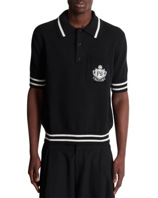 College Emblem Short Sleeve Polo Sweater