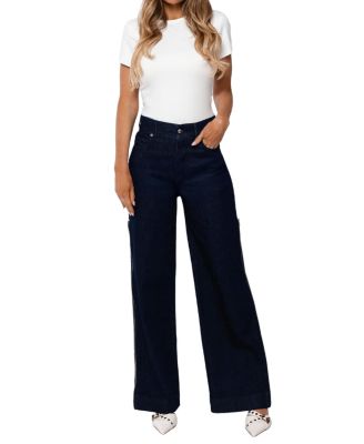 Mid Rise Caroline Pant in Dark Blue