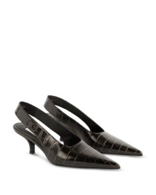 Women's Classic Croco Slingback Pumps