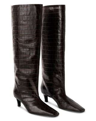 Women's Croco Wide Calf Boots