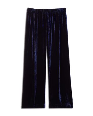 Velvet Straight Ankle Pleated Pants