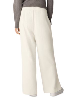 Waffle Double Knit Wide Ankle Pants with Drawstring