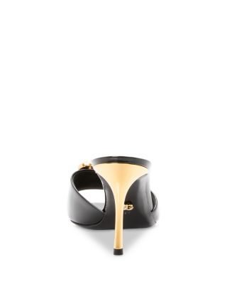 Women's Patent Leather Crystal Cluster Mules 