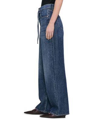 Casie Aura Mid Rise Wide Leg Jeans in Space Blue
