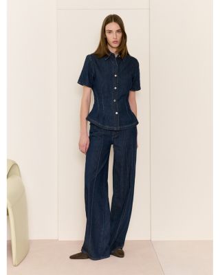 Hepburn Aura High Rise Wide Leg Jeans in Inkwell