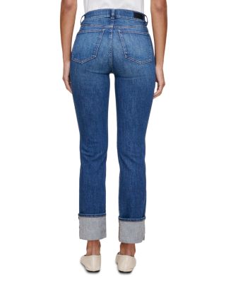 Mara Straight Mid Rise Instasculpt™ Ankle Jeans in Solace Cuffed