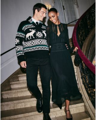 Wool Blend Elk Graphic Sweater