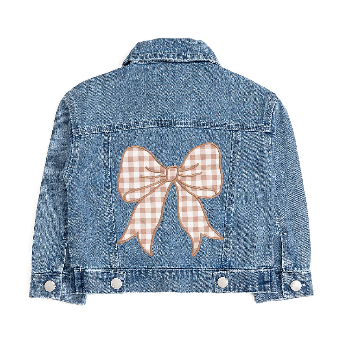 Sweet Wink Girls' Howdy Gingham Bow Patch Denim Jacket - Little Kid, Big Kid