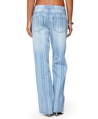  Tera Striped Low Rise Light Rinse Wash Jeans