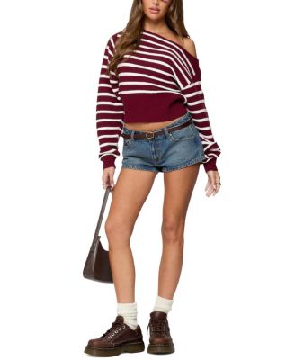  Mika Off Shoulder Oversized Sweater