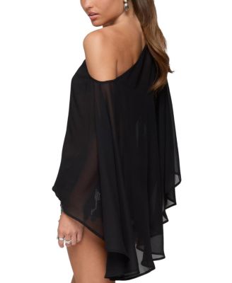Sheer Chiffon Asymmetric Poncho