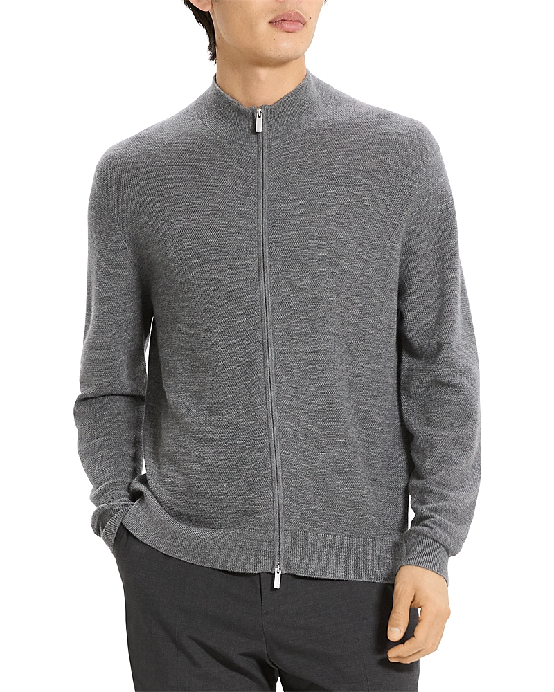 Theory Full-zip Cardigan In Cashmere In Gray