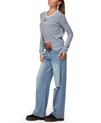  Dutton Distressed Low Rise Light Rinse Wash Jeans