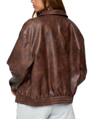 Ardella Oversized Faux Leather Jacket