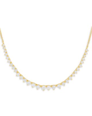 Diamond Graduated Choker Necklace in 14K Yellow Gold, 1.09 tcw