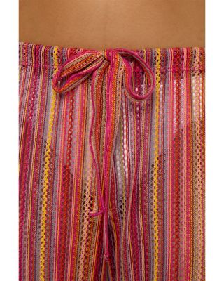 Seaside Crochet Stripe Swim Cover-Up Pants