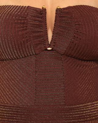 Golden Isle Brinley Rib Bandeau One Piece Swimsuit