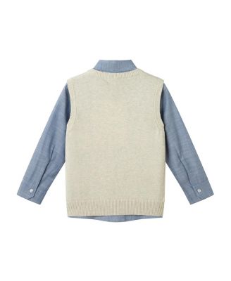 Boys' Winter Moose Sweater Vest, Buttondown, and Pant Set - Little Kid