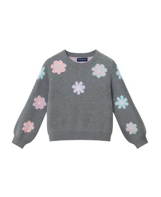Girls' Floral Intarsia Sweater - Little Kid