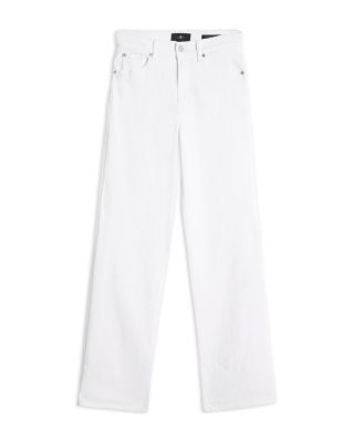 Stovepipe High Rise Straight Jeans in Soleil (White)