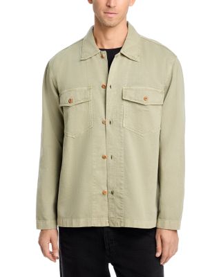 Twill Button Front Shirt Jacket