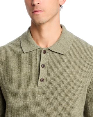 Waffle Knit Relaxed Fit Sweater Polo
