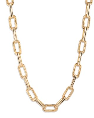 Herringbone Link Collar Necklace, 17&amp;quot;