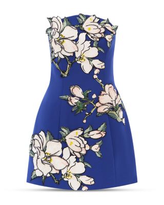 Zaria Appliqu&amp;eacute; Floral Bustier Minidress