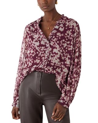 Inky Floral Long Sleeve Blouse