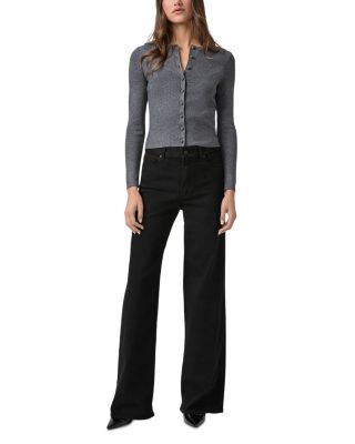 Anessa High Rise Wide Leg Jeans in Black Shadow