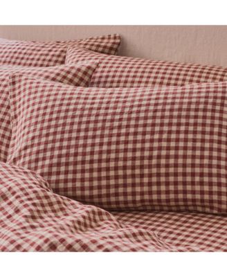 Gingham Linen Blend Pillowcase Pair