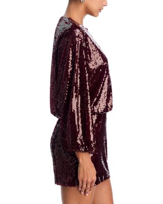 Sequin Long Sleeve Mini Dress - Exclusive