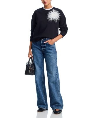 Feather Pin Fleece Crewneck Sweatshirt - Exclusive