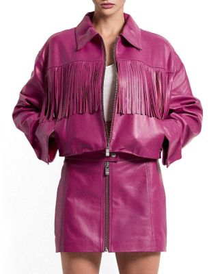 Jeremiah Upcycled Leather Fringe Jacket