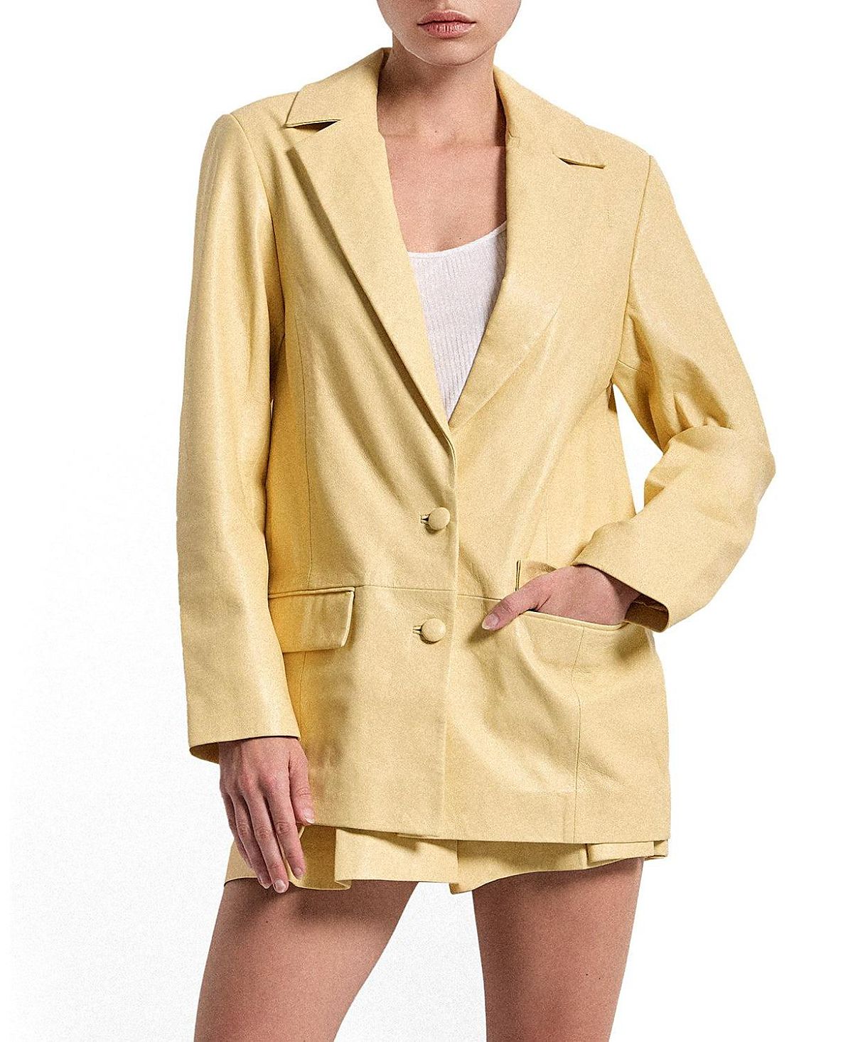 As by Df Willow Leather Blazer