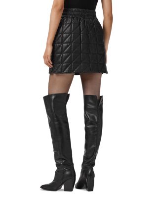 Carly Quilted Leather Skirt