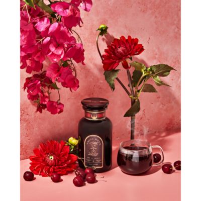 Hibiscus Elderberry Tea Violet Glass Apothecary Jar