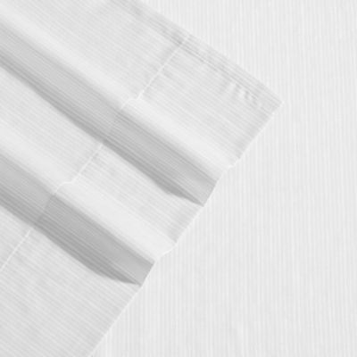 Etched Stripe Cotton Sateen 4 Piece Sheet Set