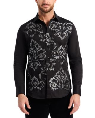 Lion&#39;s Shadow Embroidered Long Sleeve Woven Shirt