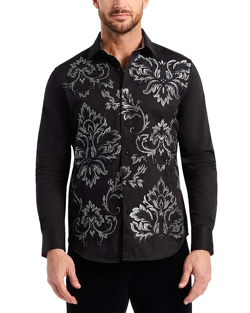 Robert Graham Lion’s Shadow Embroidered Long Sleeve Woven Shirt